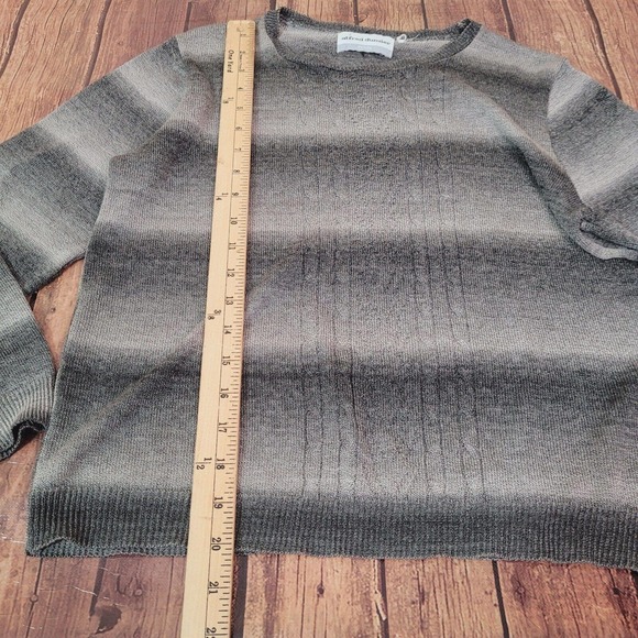 Alfred Dunner Womens Sweater Gray PS Petite Crew Neck Long Sleeve Ombre Striped - Picture 3 of 8